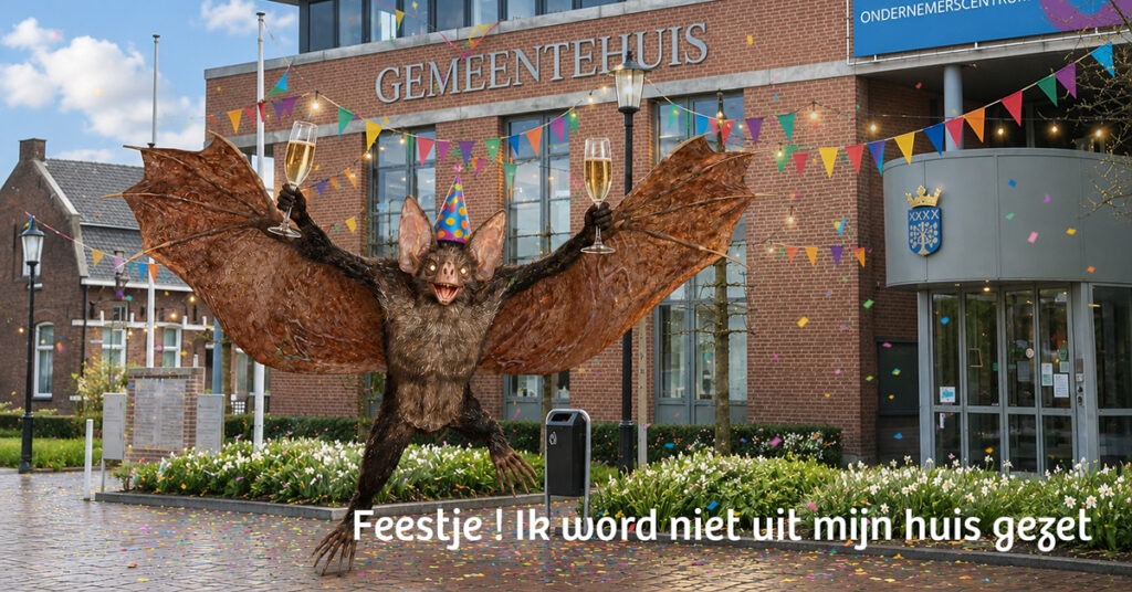 De vleermuis viert feest